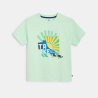 T-shirt manches courtes à message vert Garçon