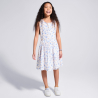Girl's chic blue printed flared dress