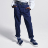 Boy's navy blue slim chino trousers + belt