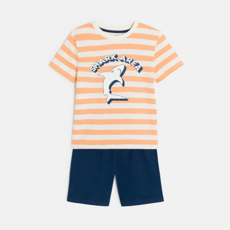 Boy's orange jersey 2-piece summer pyjamas