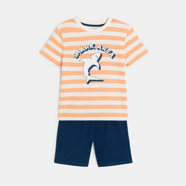 Pyjama d'été 2 pièces en jersey orange Garçon