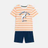 Boy's orange jersey 2-piece summer pyjamas