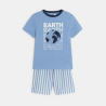 Boy's blue jersey 2-piece summer pyjamas