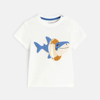 T-shirt requin bouée blanc bébé garçon
