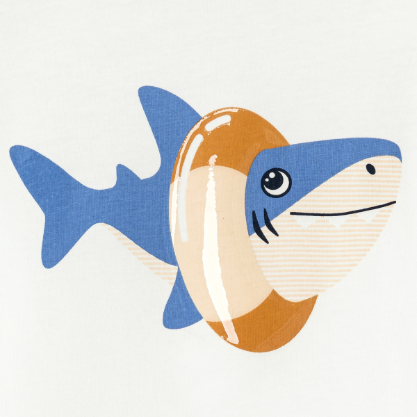 T-shirt requin bouée blanc bébé garçon