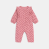 Combi longue fleurie rose bébé fille