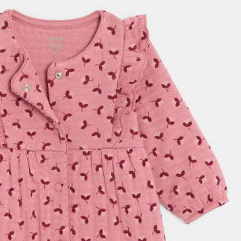 Combi longue fleurie rose bébé fille