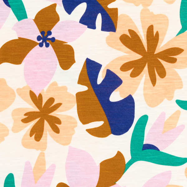 Girl's multicoloured, floral, short-sleeve T-shirt