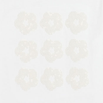 Girl's white short-sleeve sequin motif T-shirt