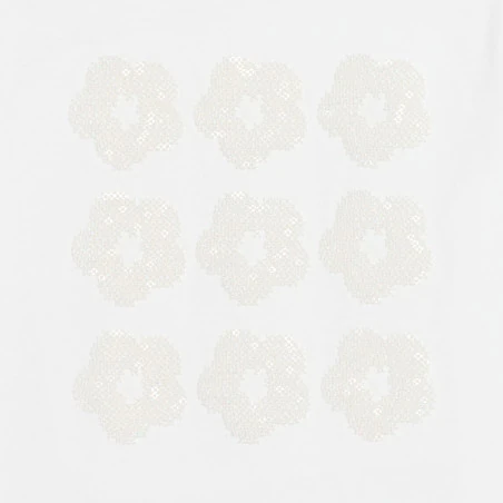 T-shirt manches courtes motif sequins blanc Fille