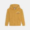 Boy's curry yellow hoodie with motif on front and back
