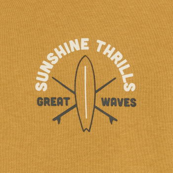 Boy's curry yellow hoodie with motif on front and back