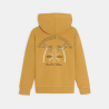 Boy's curry yellow hoodie with motif on front and back
