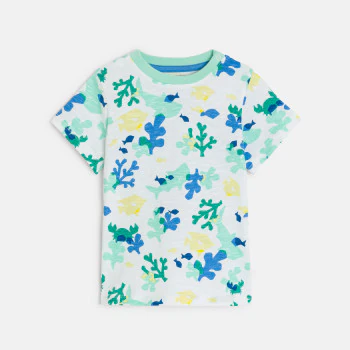 Baby boy's white sea print T-shirt