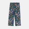 Girl's multicoloured printed wide-legged trousers