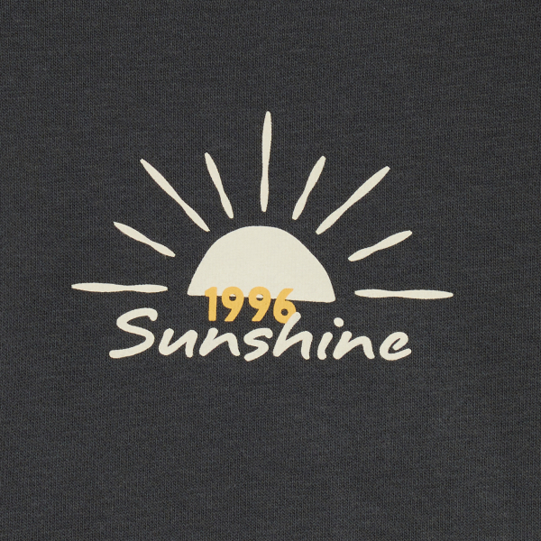 Sweat-shirt à capuche motif devant et dos gris foncé Garçon