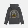 Boy's dark grey hoodie with motif on front and back