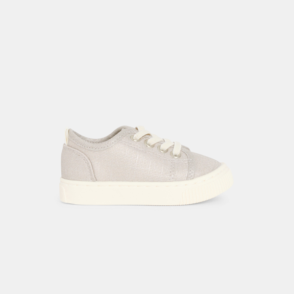 Baby girl's grey canvas trainers