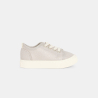 Baby girl's grey canvas trainers