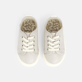 Baskets toile gris bébé fille