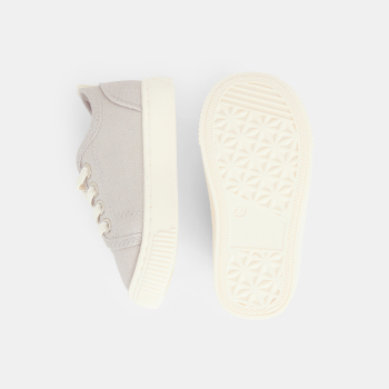 Baby girl's grey canvas trainers