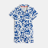Boy's soft jersey shortie pyjamas in printed blue