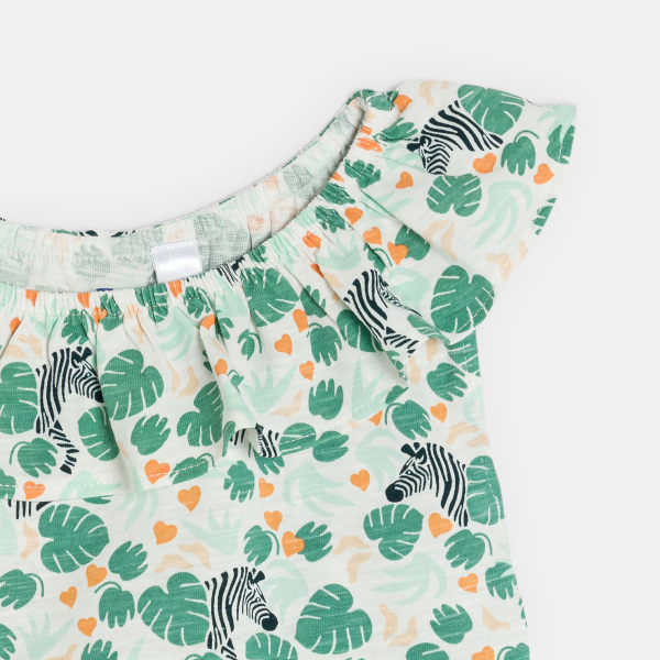 Pyjama-short imprimé vert Fille