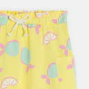 Girl's lemon yellow printed jersey shorts