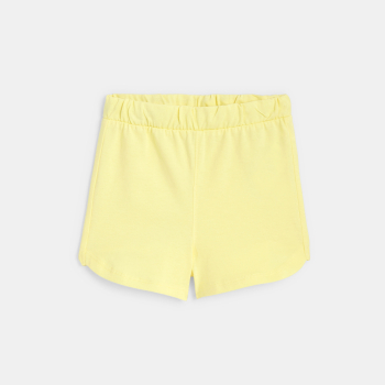 Baby girl's pineapple vest top with elasticated collar and yellow shorts
