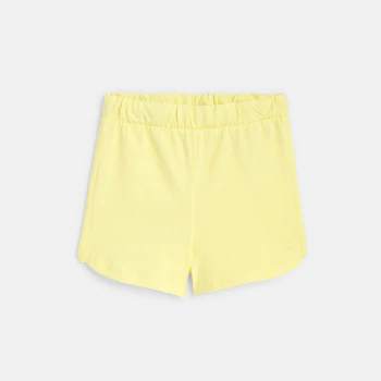 Débardeur ananas col élastiqué et short jaune bébé fille