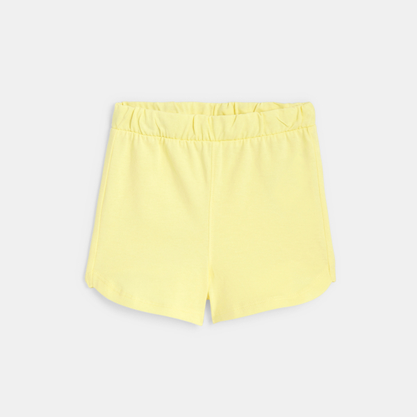 Baby girl's pineapple vest top with elasticated collar and yellow shorts