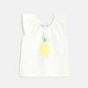 Débardeur ananas col élastiqué et short jaune bébé fille