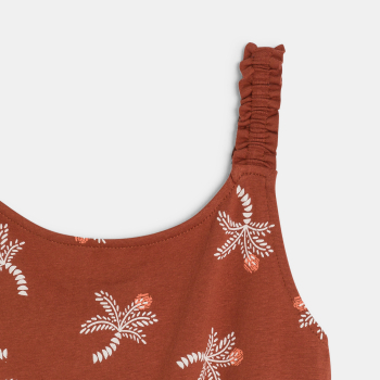 Girl's brown palm print playsuit