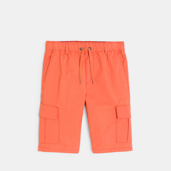 Boy's orange cargo Bermuda shorts