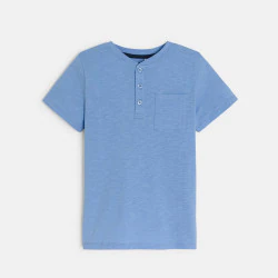T-shirt tunisien uni bleu garçon