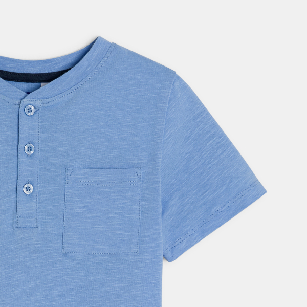 T-shirt tunisien uni bleu garçon