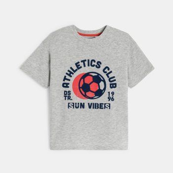 Boy's grey sportswear short-sleeve T-shirt