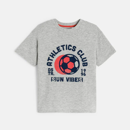Boy's grey sportswear short-sleeve T-shirt