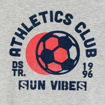 Boy's grey sportswear short-sleeve T-shirt