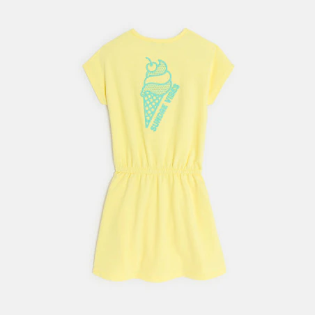Robe estivale en jersey motif dos jaune Fille
