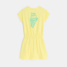Girl's summer dress in jersey with yellow motif on the back