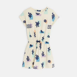 Girl's beige printed jersey...