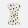 Girl's beige printed jersey summer dress