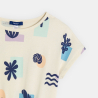 Girl's beige printed jersey summer dress