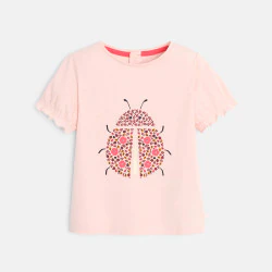 Baby girl's pink ladybird T-shirt