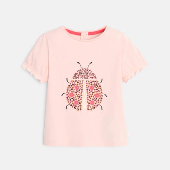Baby girl's pink ladybird T-shirt