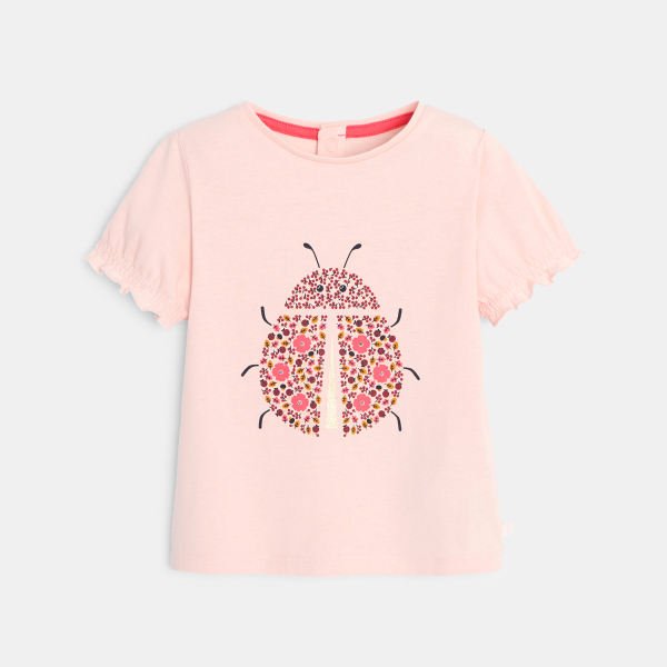 Baby girl's pink ladybird T-shirt