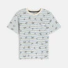 T-shirt rayé imprimé bleu Garçon