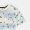 T-shirt rayé imprimé bleu Garçon