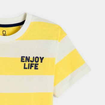 Boy's yellow striped short-sleeve T-shirt